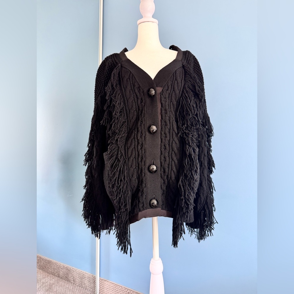 Sacai FW17 Fringe Knit Cardigan